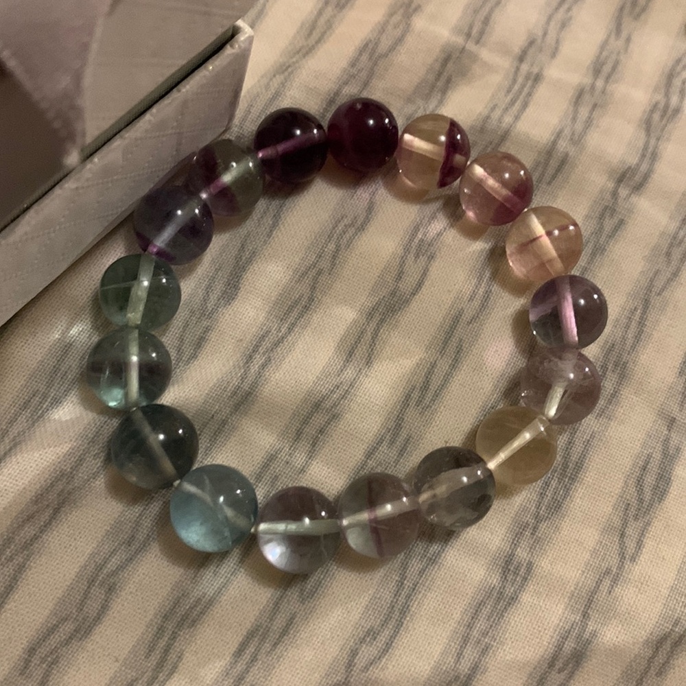 AAA grade fluorite beaded bracelet